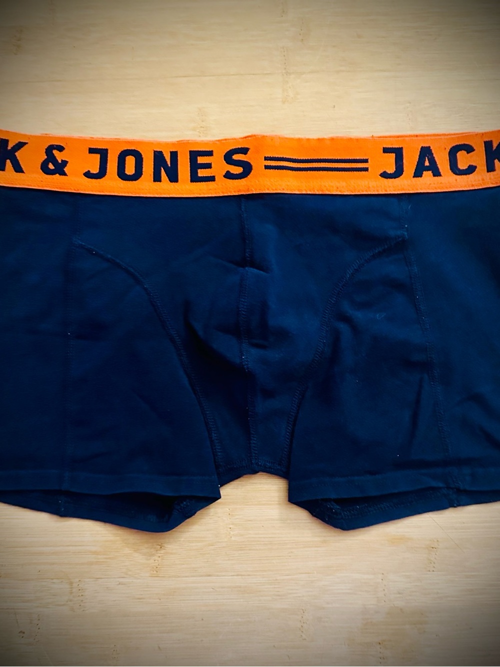 Jack & Jones Navy Boxer Briefs with Orange Waistband